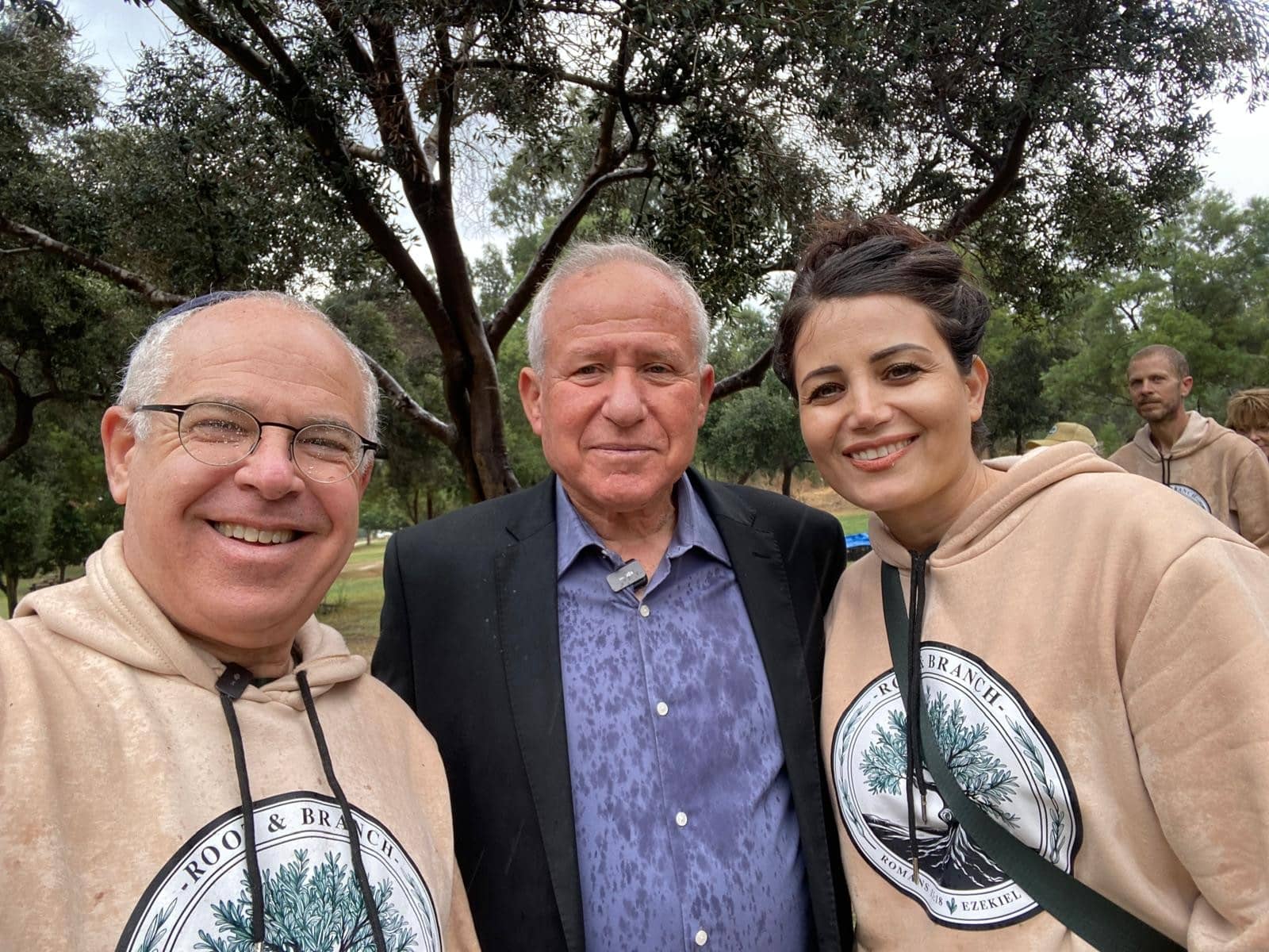 Marzi, Jonathan, Avi at branch olive harvest event